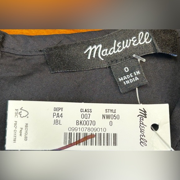 NWT Madewell Black V-Neck Circle Midi Dress with Pockets, Sizes XS (0) & L (10) - Picture 12 of 16
